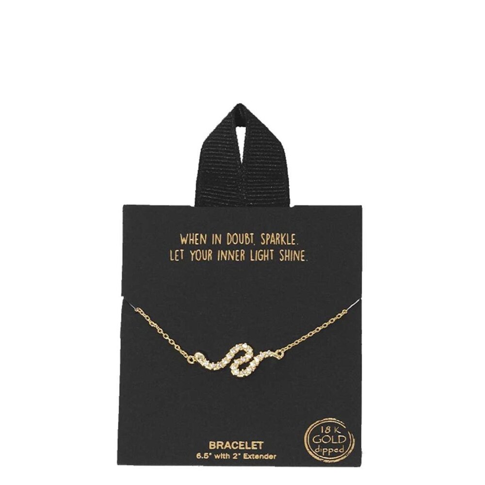 Gold Rhodium Dipped Wave Pendant Bracelet